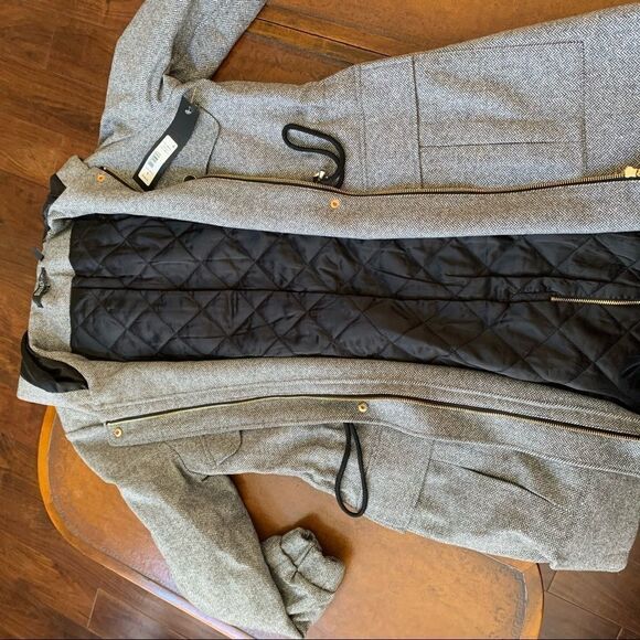 Badgley Mischka Grey Utilitarian Coat - Picture 8 of 8